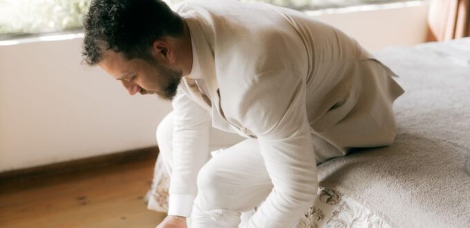 Man getting ready and preparing for a date