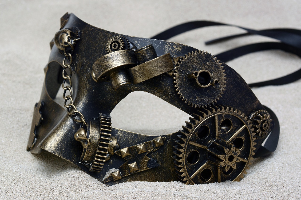Close-up of an elegant carnival mask, symbolizing the different persona people step into during sexual roleplay